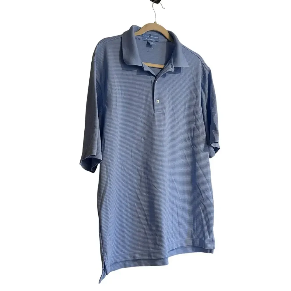 Vintage Fairway Green Purformance Blue Polo Shirt Men Sz Large Sterling Vineyard - Picture 3 of 13